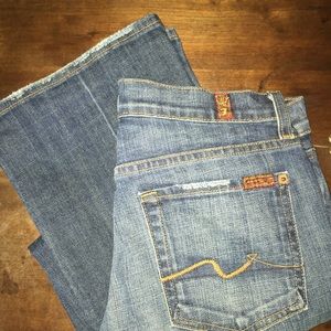 7FAMK Distressed Bootcut Jeans, size 27